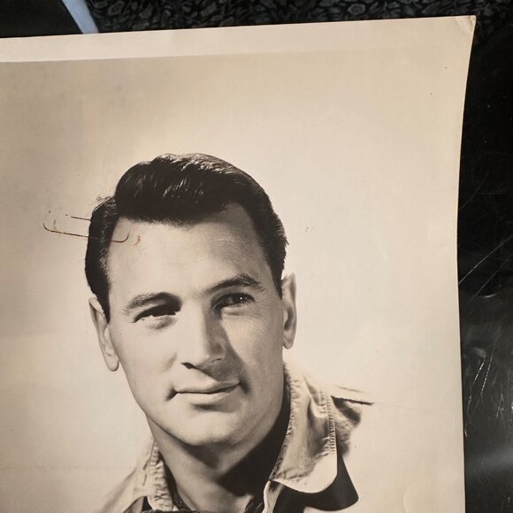 Vintage 1961 "The Last Sunset" Rock Hudson Black & White Headshot Universal Inte - Picture 7 of 13